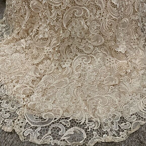 New Gorgeous Floral Lace With Beaded One Shoulder Gown - Picture 11 of 14